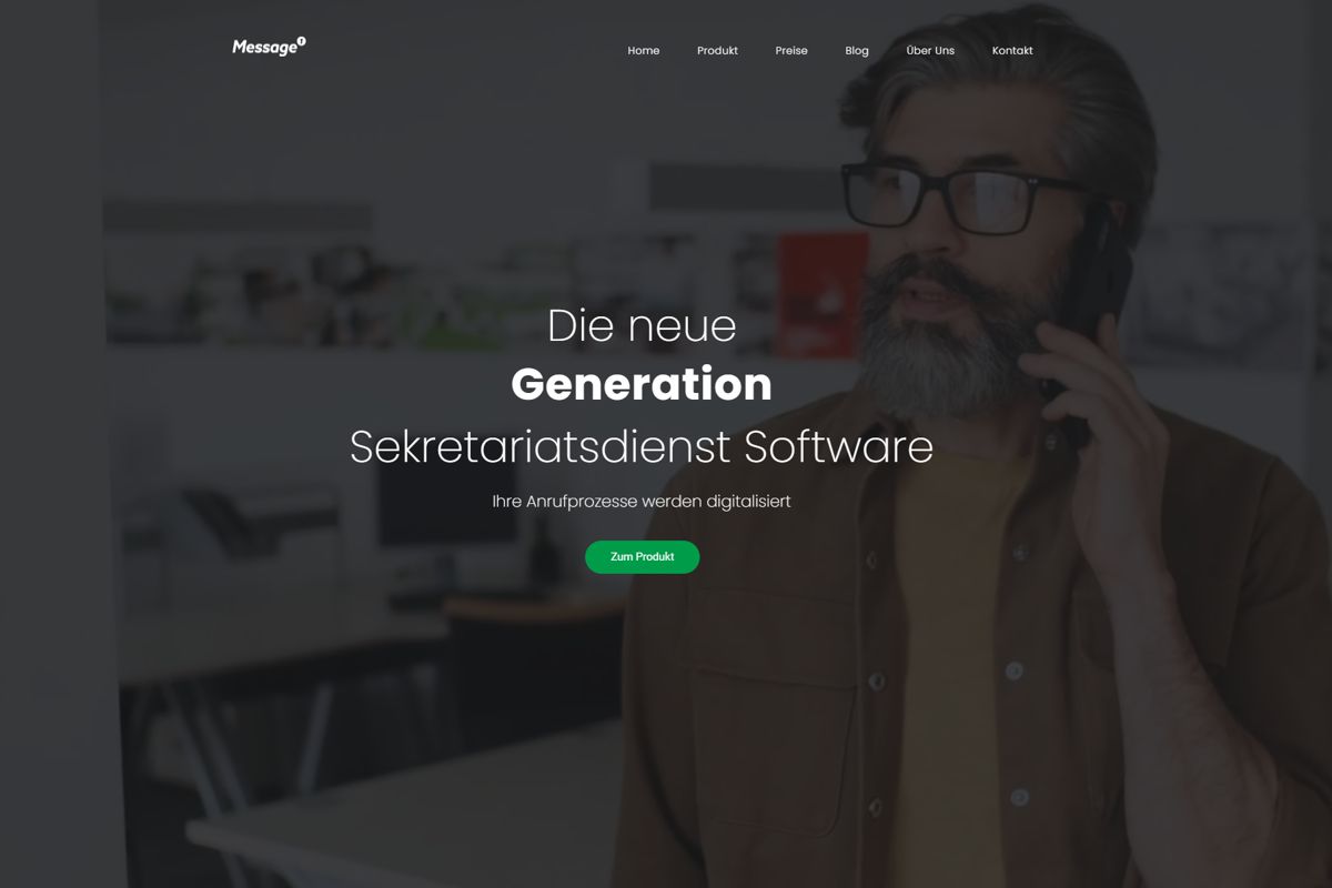 Message1 website relaunch - Modern design and improved user experience